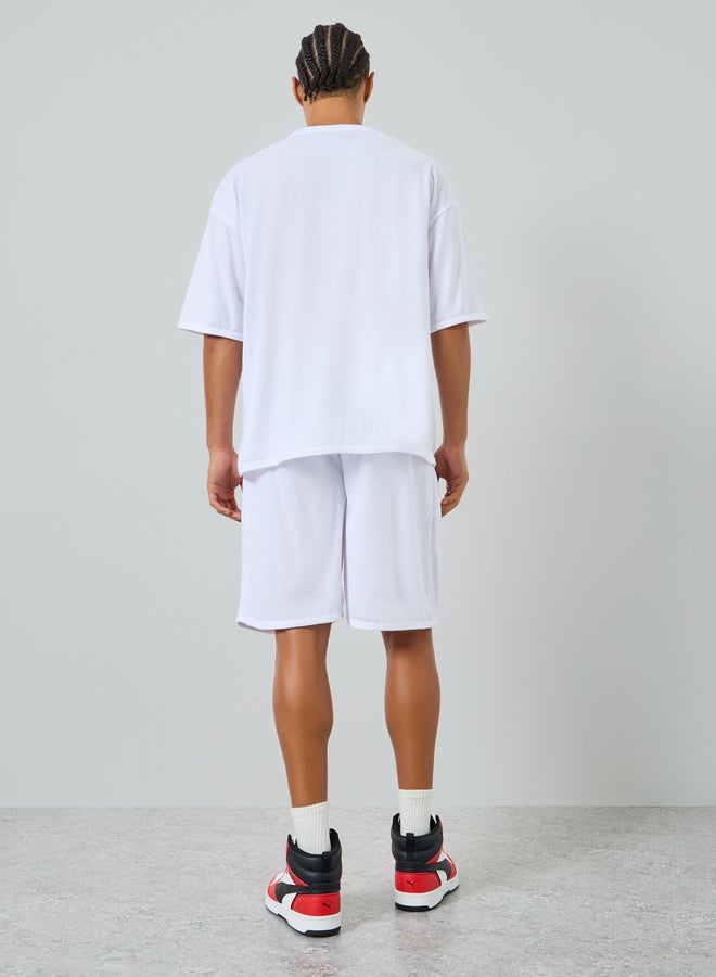 Take Two Men Solid Oversized T-Shirt and Shorts Co-Ords - Image 4